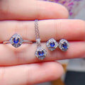 New Design Nigerian Bridal Gold Plated Natural Sapphire Jewelry Set