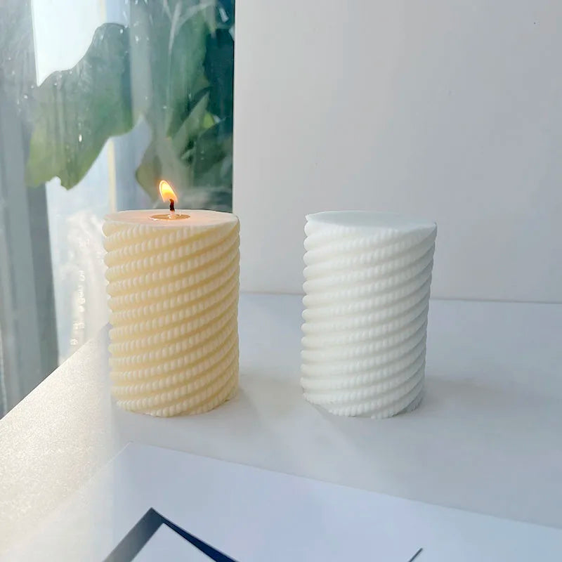 Pearl Spiral Column Creative Aromatherapy Candle Ornament Mold DIY Handmade Soap Cake Baking Silicone Mold