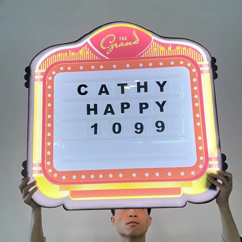 RICHSHINING Creative Acrylic Customized Logo LED Letter Message Board With 2 Sets of Letters 1 Set of Numbers for Club Bar Event
