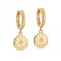 Gemnel Fashion Designer 925 Sterling Silver 18k Gold Celestial Dial Drop Hoop Huggie Earrings
