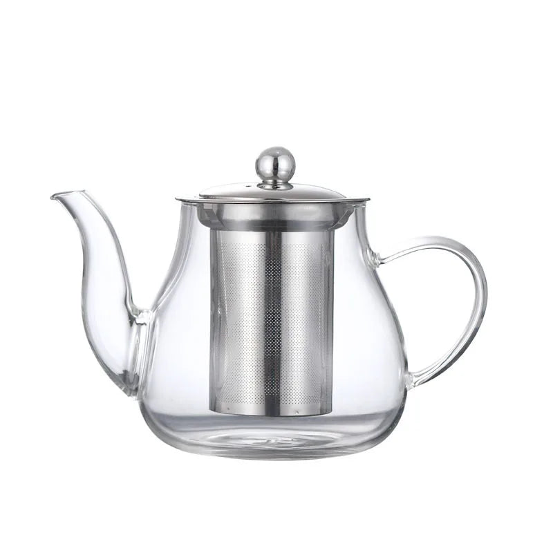 Premium 600ml Borosilicate Glass Tea Infuser Set Luxury Modern Stovetop Safe Removable for Coffee Tea Drinkware for Hotels