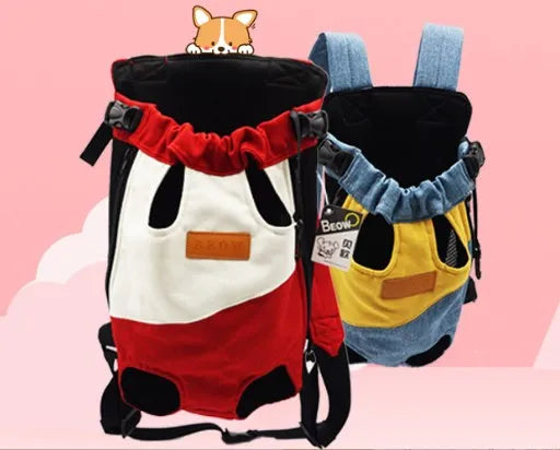 Breathable Pet Dog Carrier Bag Carrier for Dogs Backpack Out Double Shoulder Portable Travel Backpack Outdoor Dog Carrier Bag