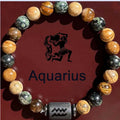12 Zodiac Signs Charm Beaded Bracelet 8mm Crystal Unisex Bangles for Fashionable Anniversaries Trendy Main Stone Gift