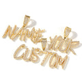 Trendy DIY 18K Gold Plated Personalized Name Necklace Small Cursive Letters Brass Material Rope Chain Zircon Popular Gift