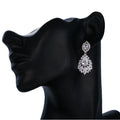 Cubic Zirconia Elegant Chandelier Long Crystal Drop Earrings for Bridal Wedding Engagement Fashion Jewelry
