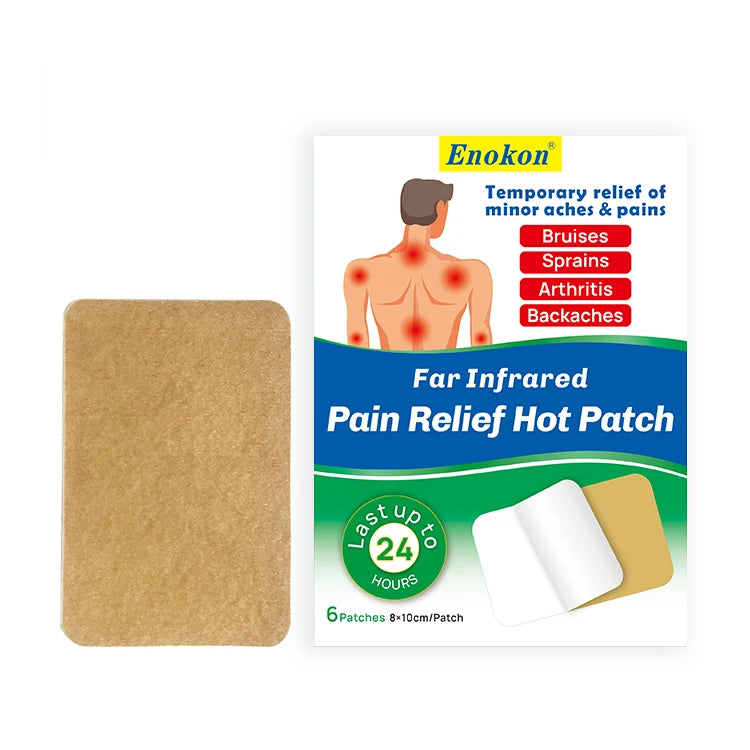 OEM Enokon Herbal Extract Best Selling Far Infrared Hot & Cold Pain Relief Patch Non-woven Fabric 12-24 Hours Lasting Class II