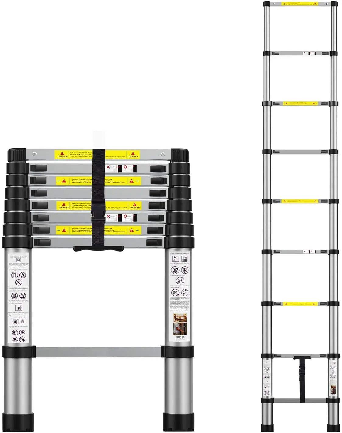 New Design Modern Portable Aluminum Folding Telescopic Combination Ladders CE Certified 330LBS Capacity Industrial Ladder