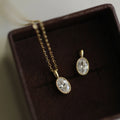 Luxury 925 Sterling Silver Tears Drop Necklace Oval Shaped Zircon Pendant Necklace for Women