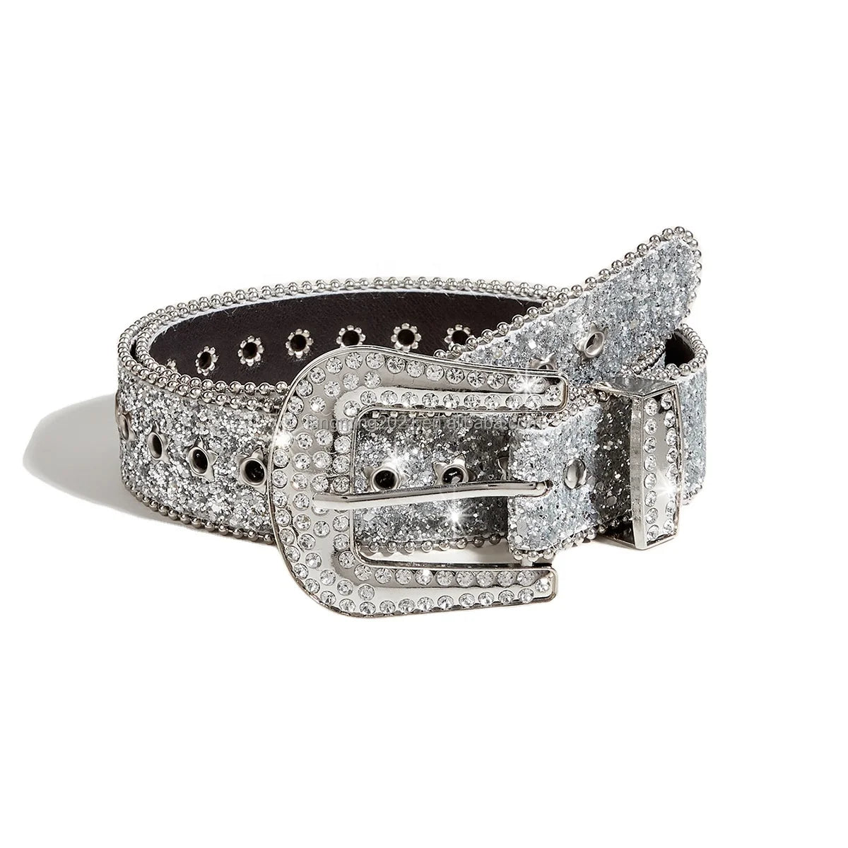 Western Cowboy BB Diamond Rhinestone Jean Belt Men Women Star-Studded Leather Belt Alloy Buckle Factory Wholesale Cheap Price
