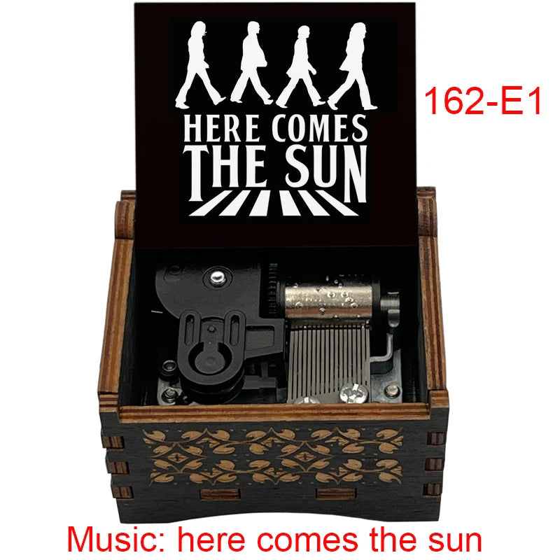 Antiques Gifts Boutique Wooden Music Box Here Comes the Sun Mechanical Music Box Anime Fan and Friend Gift