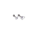 2025 Titanium Zircon Stud Earrings Simple Hypoallergenic Piercing Jewelry for Men Women