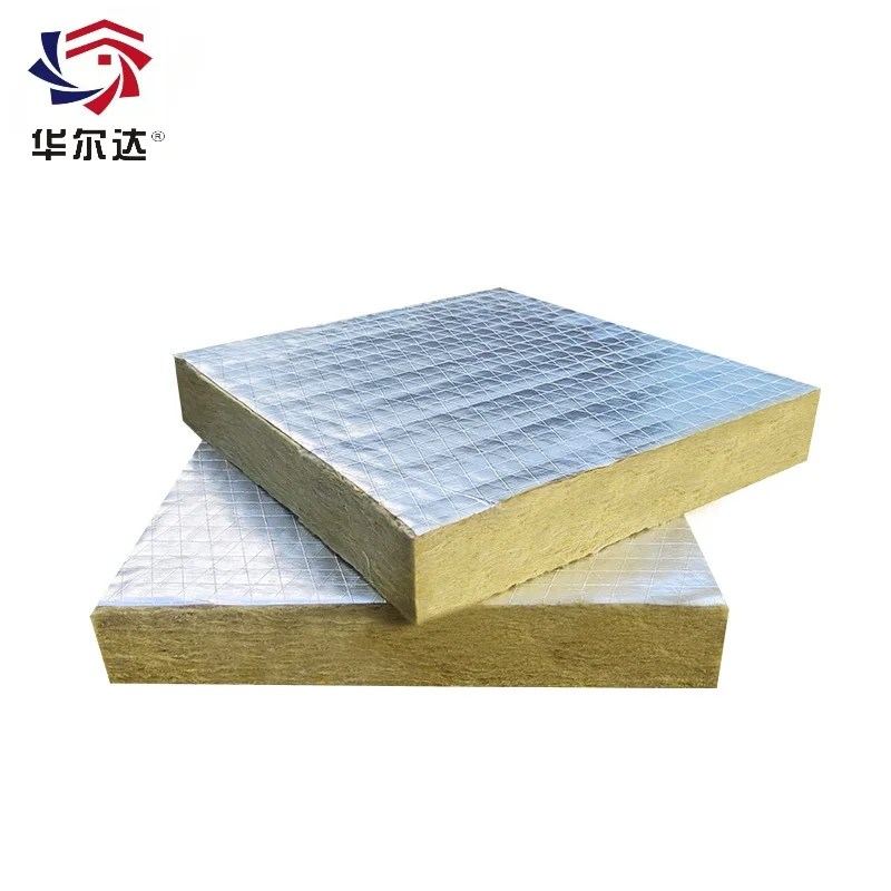 Huaerda Modern Design Yellow Aluminum Foil Rock Wool Board Waterproof Roof Insulation 30-120mm 0.039W/mK A-Class