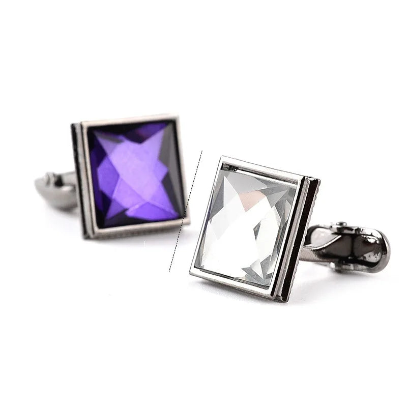 Luxurious Men's Crystal Cufflinks Fashionable Suit Accessory New Luxury Collection
