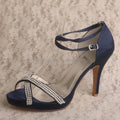 New Design Navy Rhinestone Sandals 2025