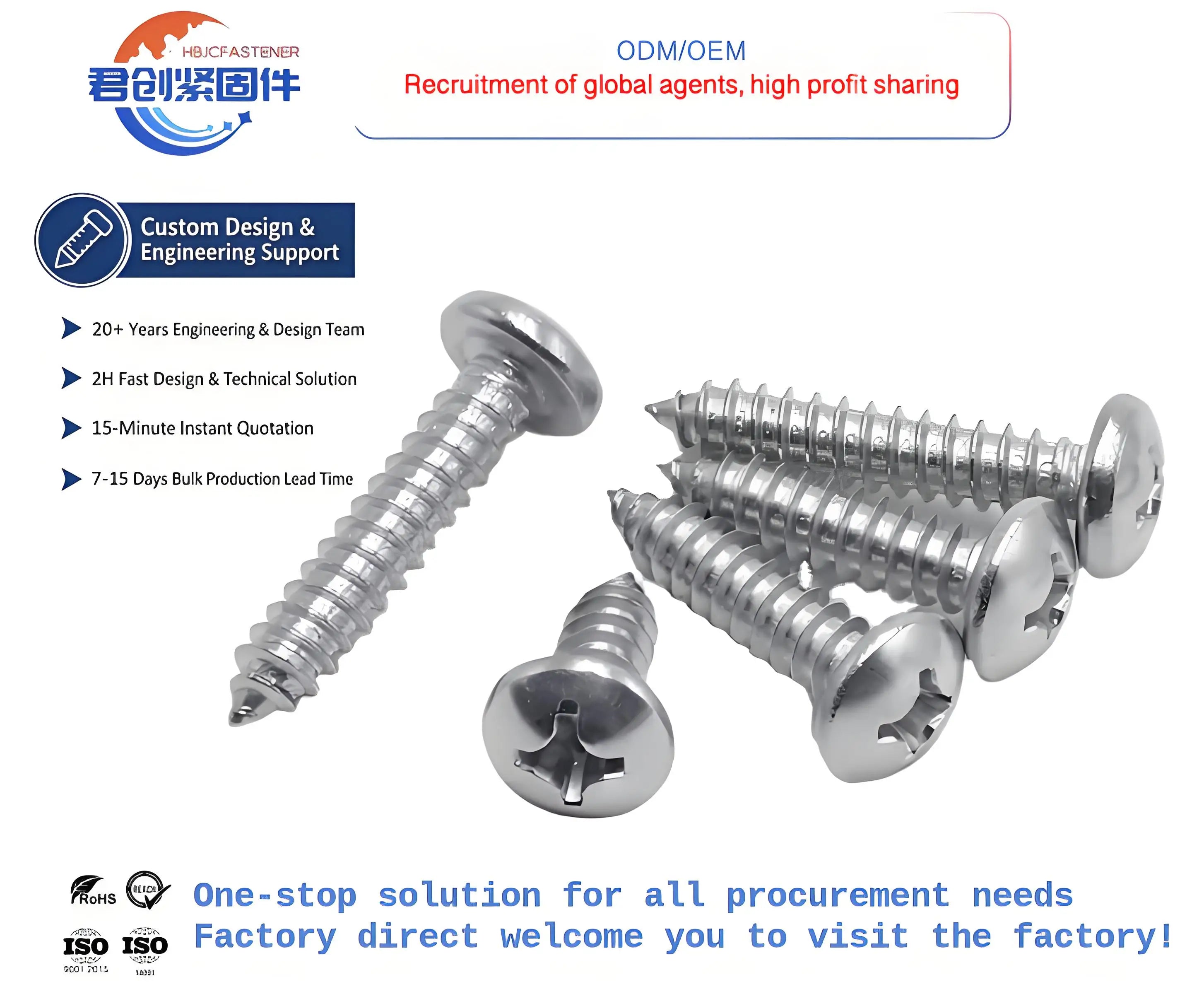 304 Stainless Steel Cross Pan Head Self-Tapping Screws PA Head Self-Tapping Screws Gb845 Pointed Tail Metric Metal Extended Wood