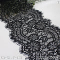 22cm Nylon French Chantilly Eyelash Lace Fabric Exquisite Inelastic Clothing Accessories Black Flower Lace Trim