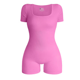 Wholesale Short Sleeved Yoga Wear Woman Workout Set Sexy Fitness Jumpsuits