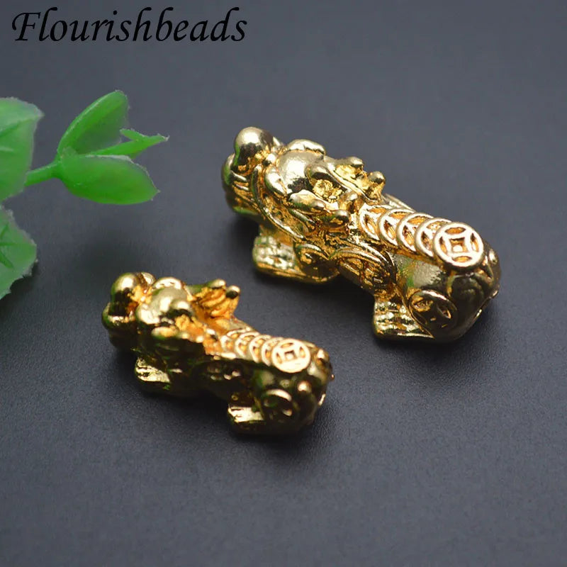 Good Quality Wholesale Metal Brass 18K Gold Plate Cute Pixiu Shape Spacer Loose Beads for Women Jewelry Necklace Bracelet Making