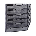 Black Wall-mounted 5 Pocket Hanging File Organizer Mail Paper Document Folder Holder