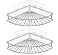 Adhesive Corner Shower Shelf & Caddy Wall-Mounted Modern Stainless Steel Dual Tier Rust Resistant Bathroom Rack Home