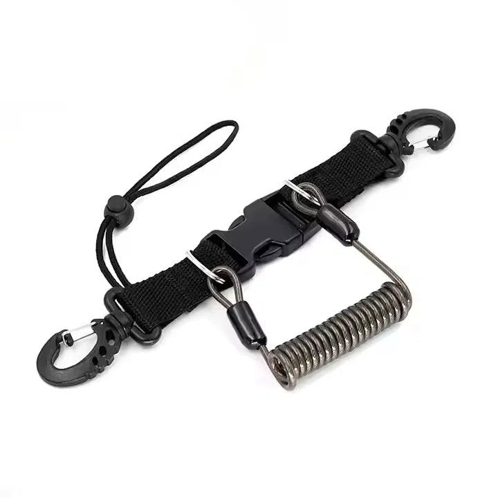 Dropshipping Customize Logo Colorful Spring Tool Lanyard Snap Coil Spring Key Lanyard for Underwater Sports Swimming Surfing