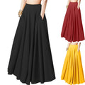 S-3XL Spring New Solid Color Half-length Skirt Pleated Skirt Women's Elastic Waist Skirt