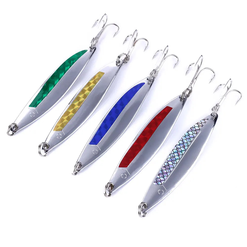 Casting Metal Spinners Baits 88mm 21g Fishing Lures Metal Spoon Hook Trolling Spoon Bait