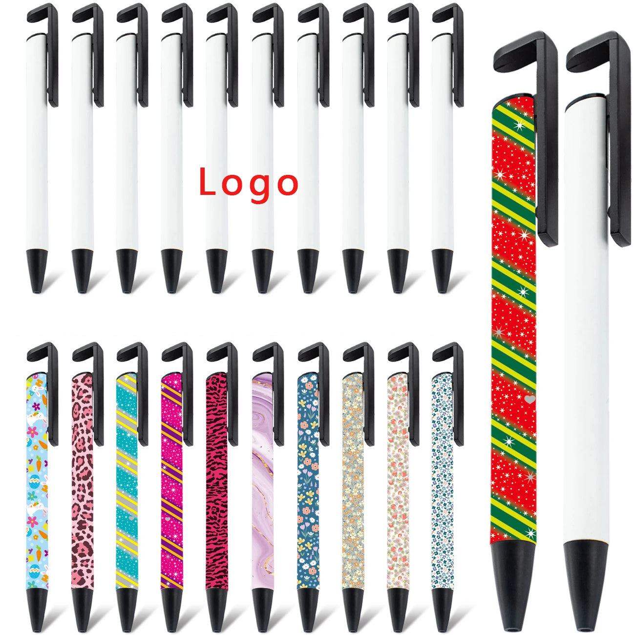 Wholesale White Metal Sublimation Blank Ballpoint Pens With Shrink Wrap for Sublimation Pen Personalized Printing
