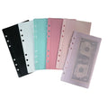 Personalized Durable Clear Plastic 6-Hole Refillable Zipperless Side Open Custom Savings Pocket A6 Frosted PVC Cash Envelope