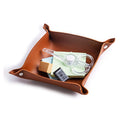 Luxury Custom Handmade Leather Square Valet Tray Jewelry Storage Office Desk Organizer Keys Phone Wallet Valentine's Day