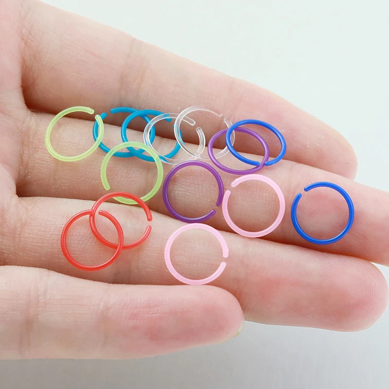 Non-allergenic Colorful Resin Ear Bone Ring Transparent Piercing Plastic Hoop Earrings Wholesale