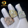 Wholesale Price Fashion GRA Certificate Iced Out Hip Hop Vvs Baguette Moissanite Diamond 925 Sterling Silver House Ring Men