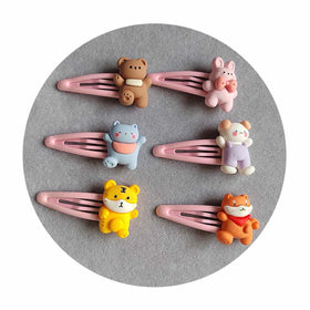 Metal Hair Pin Resin Animal Barrette Snap Hair Ornaments Hair Clip for Kids BB Set Side Clips 100pcs/lot