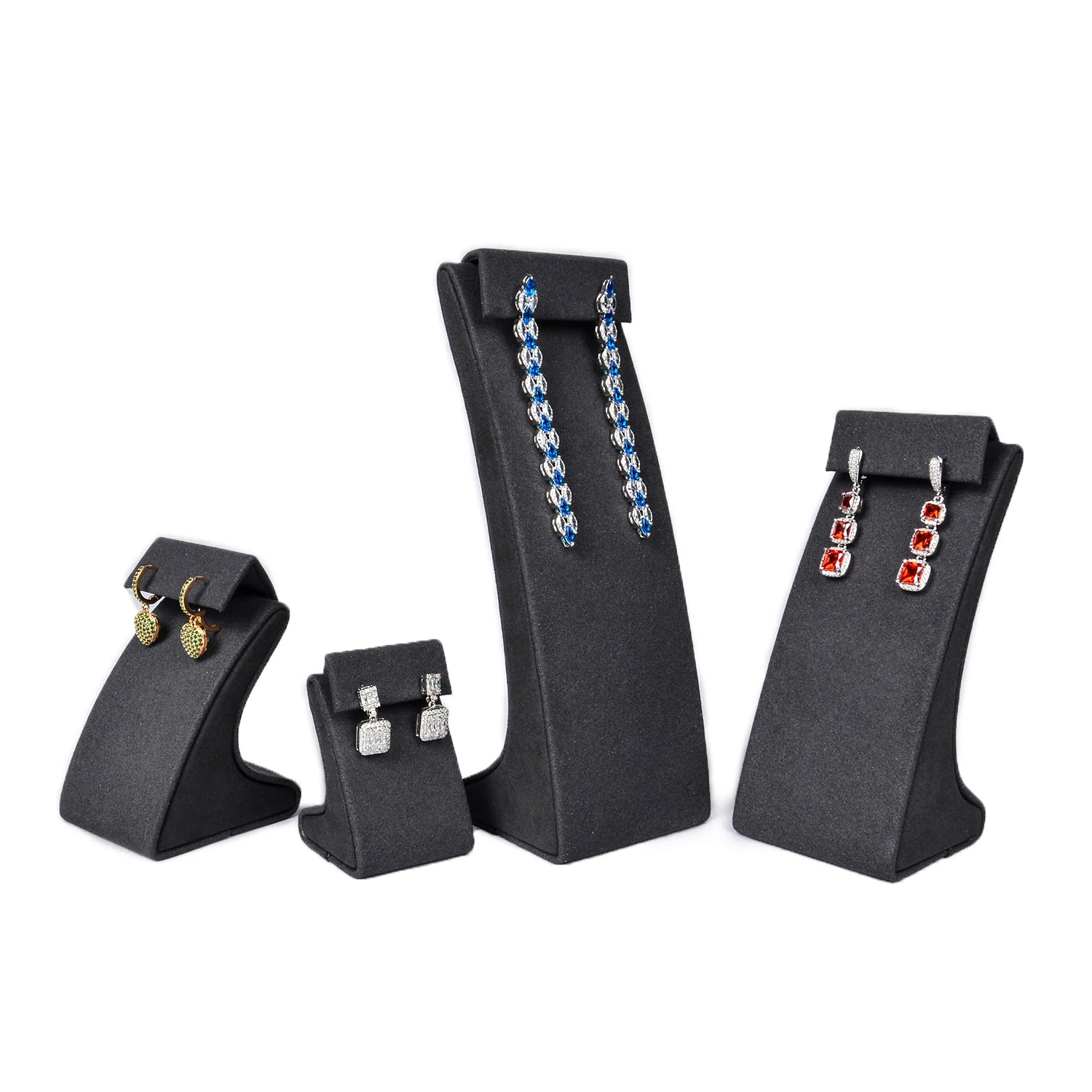Wholesale Custom Stud Earrings Holder Stand with Microfiber + MDF Material Customizable Design & Color for Store Jewelry Display