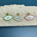 Wholesale Zircon Natural Sea Shell Marquise Evil Eye Charms Pendants for Jewelry Making DIY Women Necklace Accessories