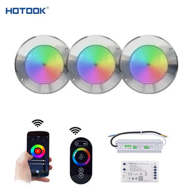 HOTOOK Patent 3mm LED Pool Lamp Kit DC12V RGB Smart App WiFi Music Controlled Kit Stainless Steel 316 Swimming Pool Light
