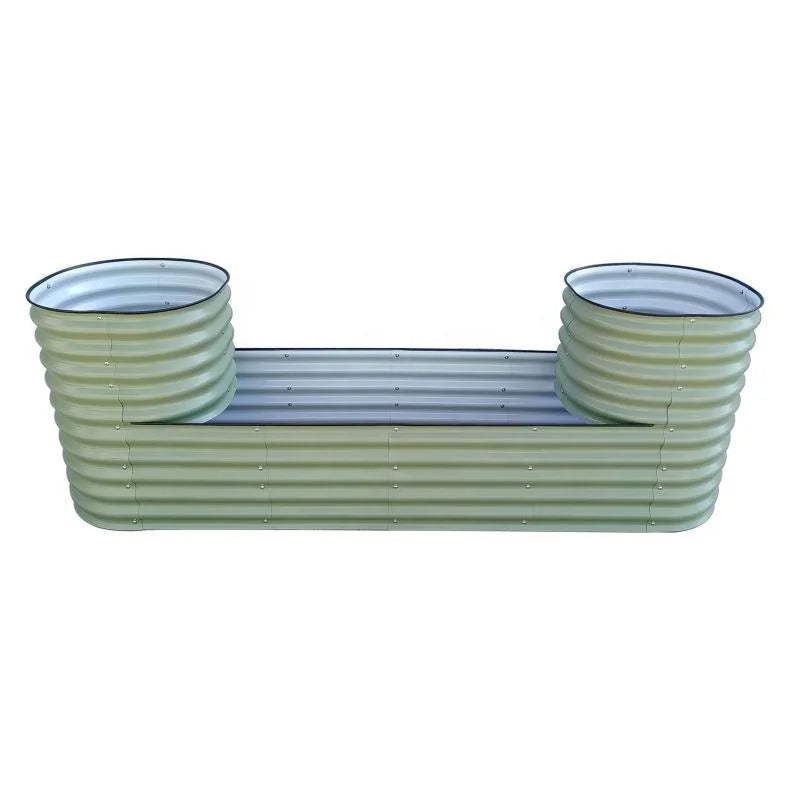 32'' Tall Castle Metal Modular Corrugated Outdoor Planter Raised Garden Bed Kit