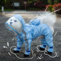 Dog Raincoat and Rain Shoes Set Full-Coverage Reflective Dog Jacket with Backbag for Small Medium Dogs