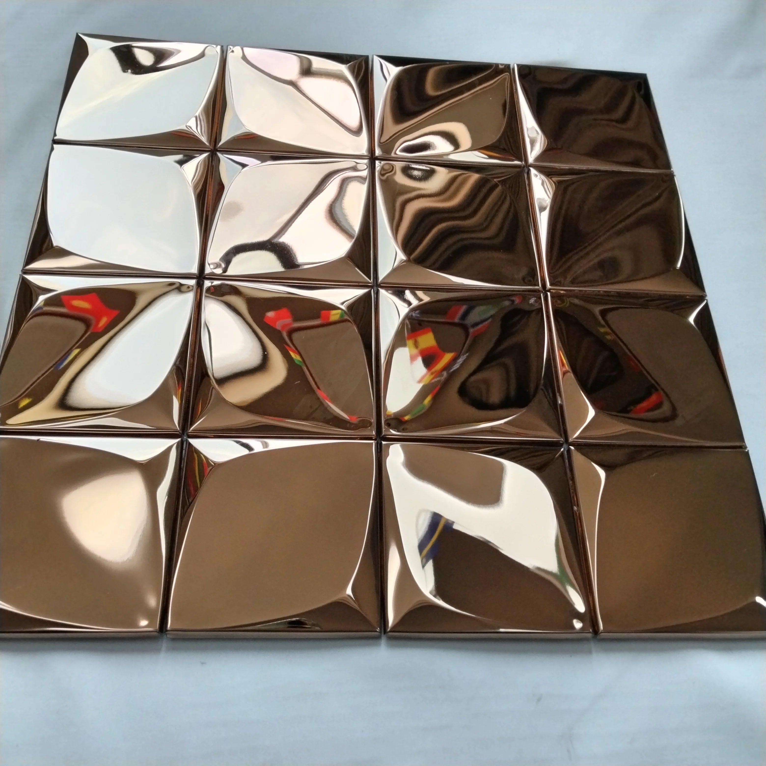 Modern Gold Metal Mosaic Tile for Interior Wall Bathroom or Living Room Designed for Graphic Solutions