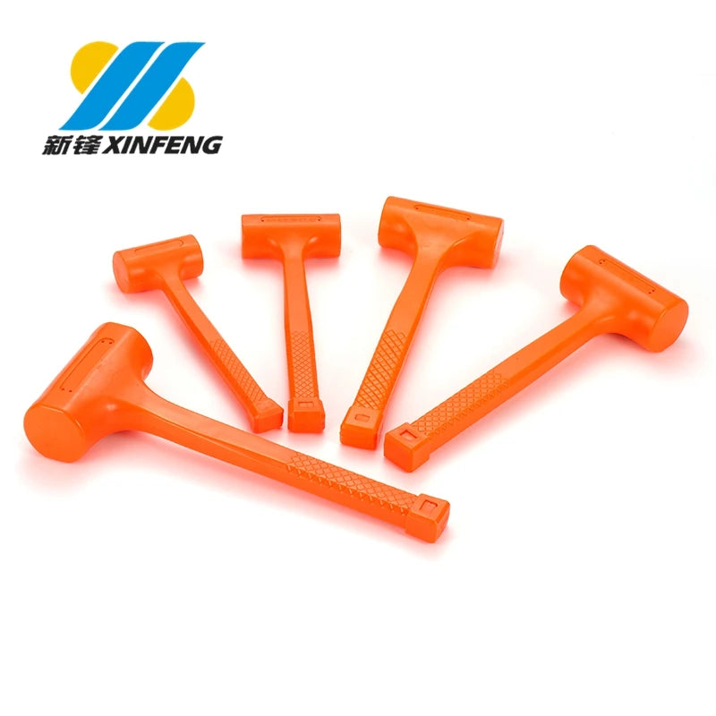 Factory Wholesalers Orange Dead Blow Mallet No Elastic Rubber Hammer Built in Steel Balls 1LB