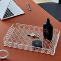 Elegant Custom Clear Acrylic Macaroon Display Tray Recycled Rectangle Lucite Food Serving Tray Eco-Friendly