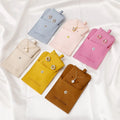 PUPPYSEW Wholesale Light Blue Jewelry Bag  With Logo Microfiber Snap Button Jewelry Pouch With  Insert Pad Necklace Pouch