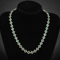 High Quality 12mm Rock Candy Necklace New Hip Hop Style with Emerald and Small Square Diamond Gold Finish