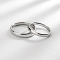 Classic Minimalist 925 Sterling Silver Lustrous Round Couple Ring Free Engraved Man Woman Engagement Ring