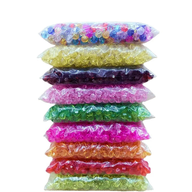 Wholesale 10mm Transparent Acrylic Loose Faceted Beads for Jewelry Making