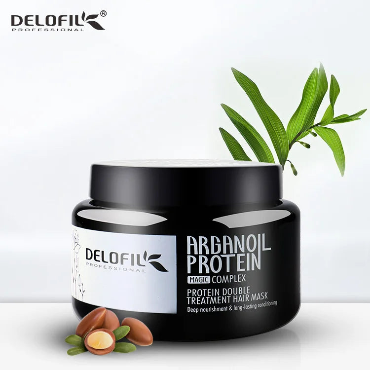 Delofil Argan Oil Collagen Repairing Smoothing Damage Hair Treatment Mask for All Hair Type