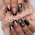 Cheap French Christmas Fake Nails Medium Length Press on Acrylic Nails Private Label Custom Press on Nail Set