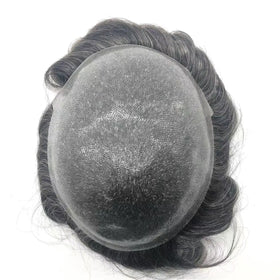 LONGFOR PU Base Struggle Knots Hair Replacement Thin Skin Men Wig Human Hair Toupee