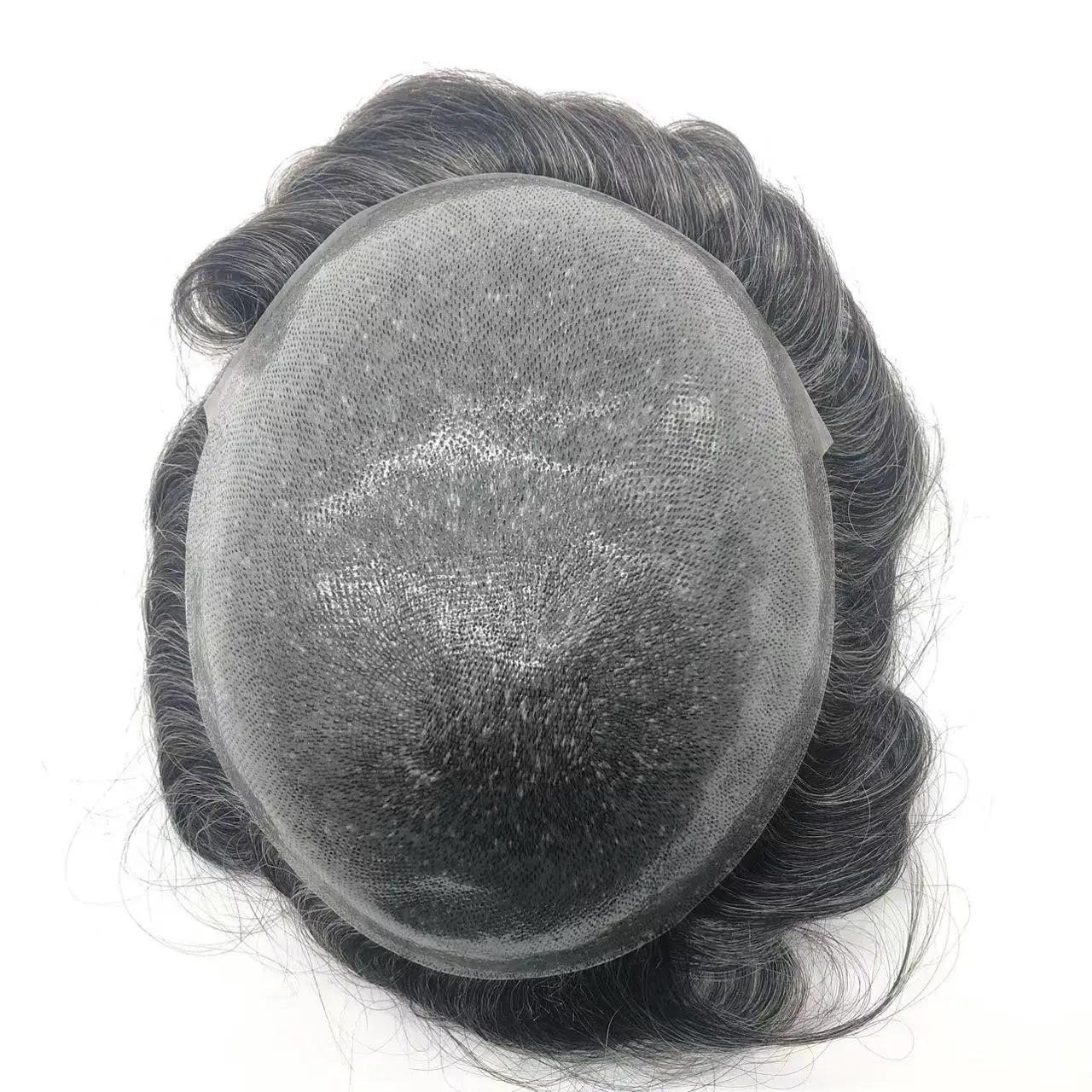 LONGFOR PU Base Struggle Knots Hair Replacement Thin Skin Men Wig Human Hair Toupee