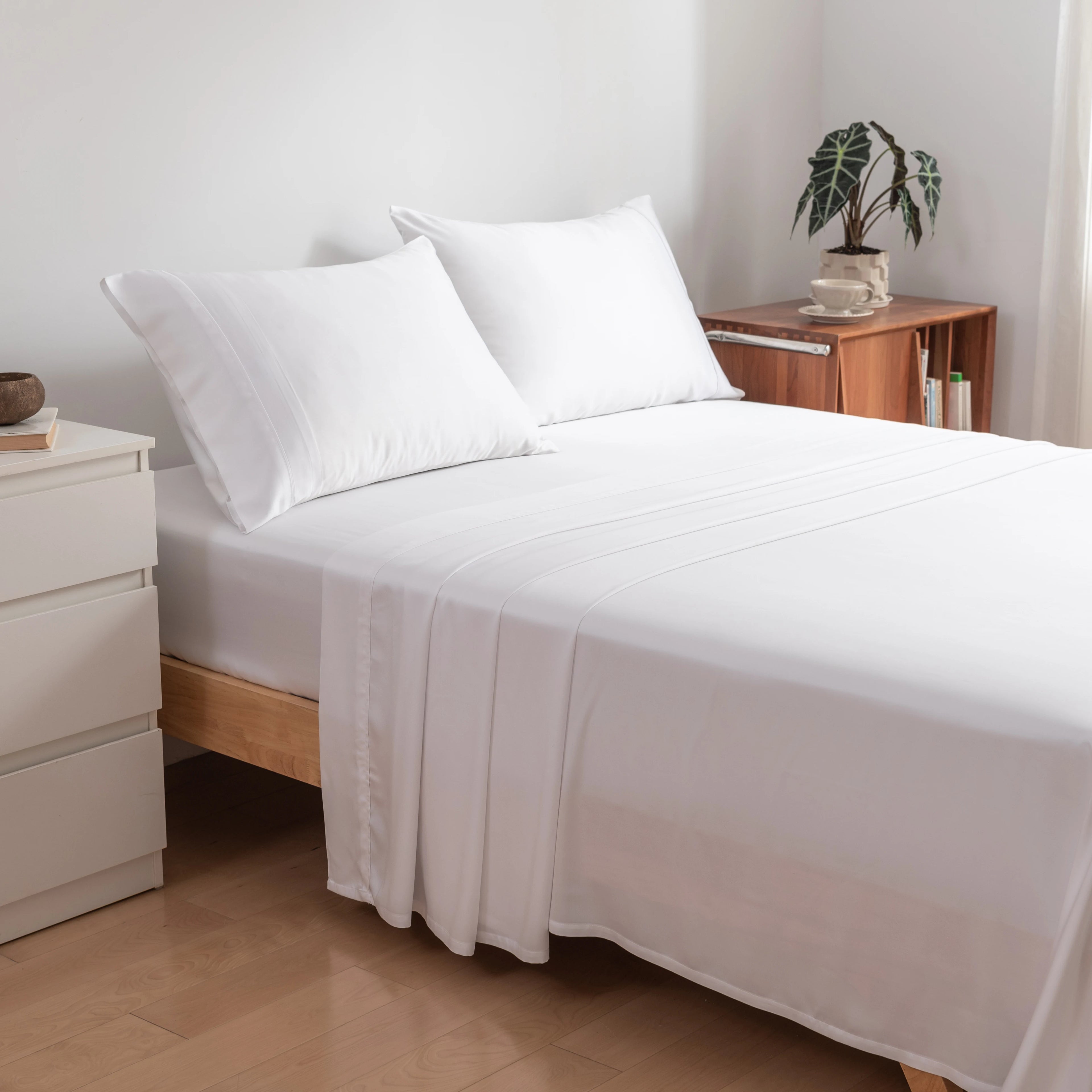 100% Viscose From Bamboo Cool Breathable Luxury Queen King Cal-king Bed Sheet Bedding Sheet Sets Bamboo Pillow case